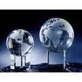 Crystal Globe Award with Meridian on Clear or Rainbow Base (1 1/2")